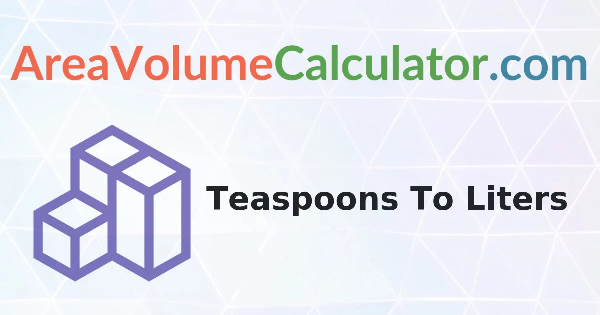 Convert 496 Teaspoons to Liters Calculator