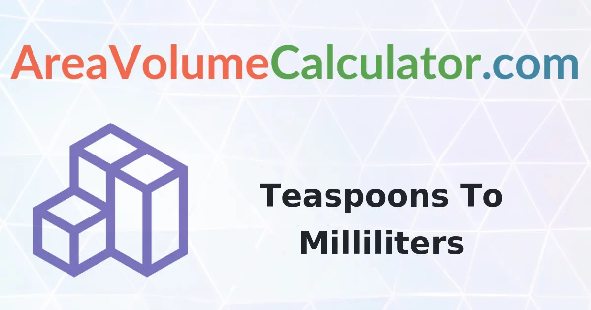 Convert 26 Teaspoons to Milliliters Calculator